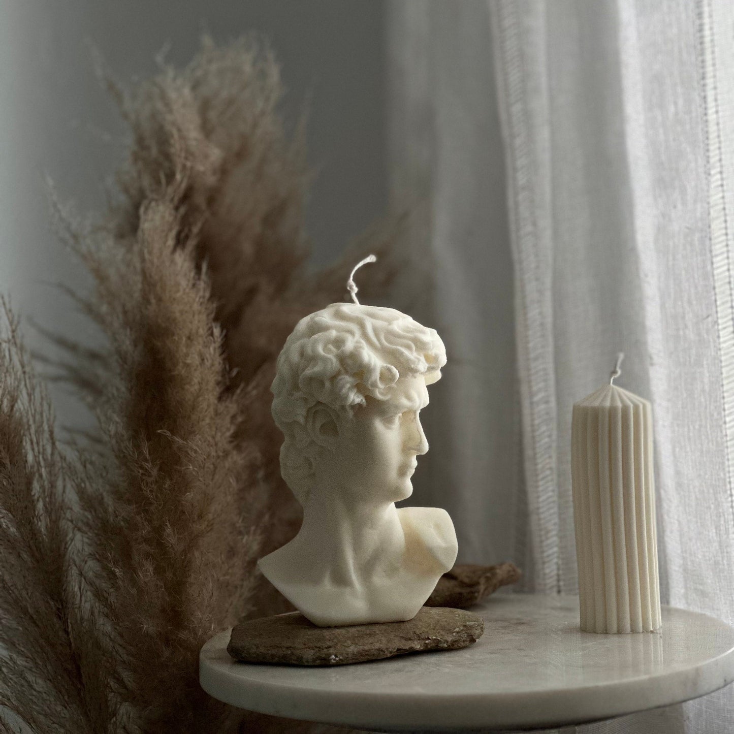 David Bust Candle (1pc), Large Head of David Bust, Soy Wax Candle, Sculptural Candle, Birthday gift, Handmade, Goddess candles, Home Decor