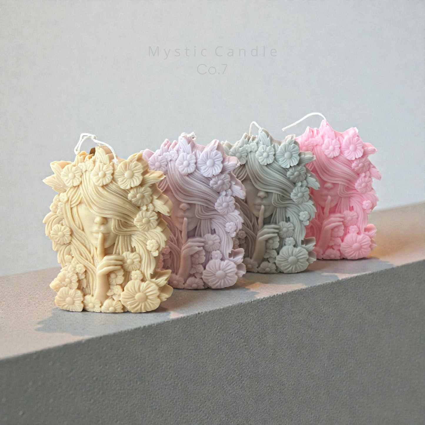 Sculpture candle, Woman with Flowers, Flower candle, House Warming Gift, Flower Goddess Candle, Soy Wax Candle, Handmade Gift, Custom Color