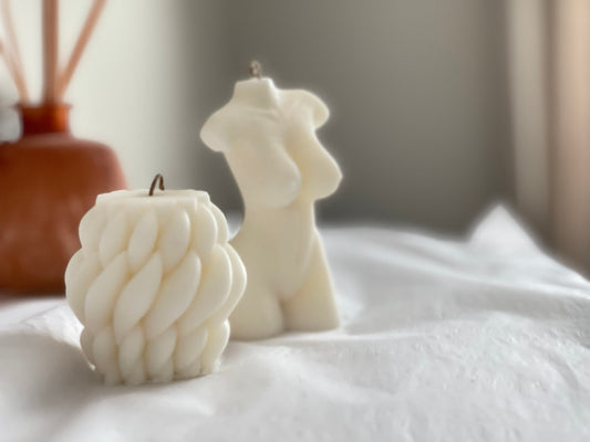 Women Torso Candle, Knot Cylinder Candle, Set of 2, Soy Wax Candle, Goddess, Aesthetic, Home Decor, Aroma Candle