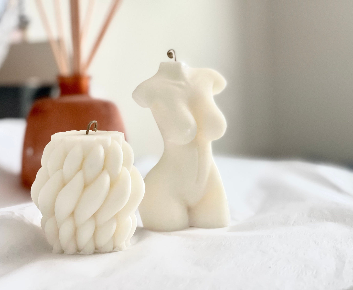 Women Torso Candle, Knot Cylinder Candle, Set of 2, Soy Wax Candle, Goddess, Aesthetic, Home Decor, Aroma Candle