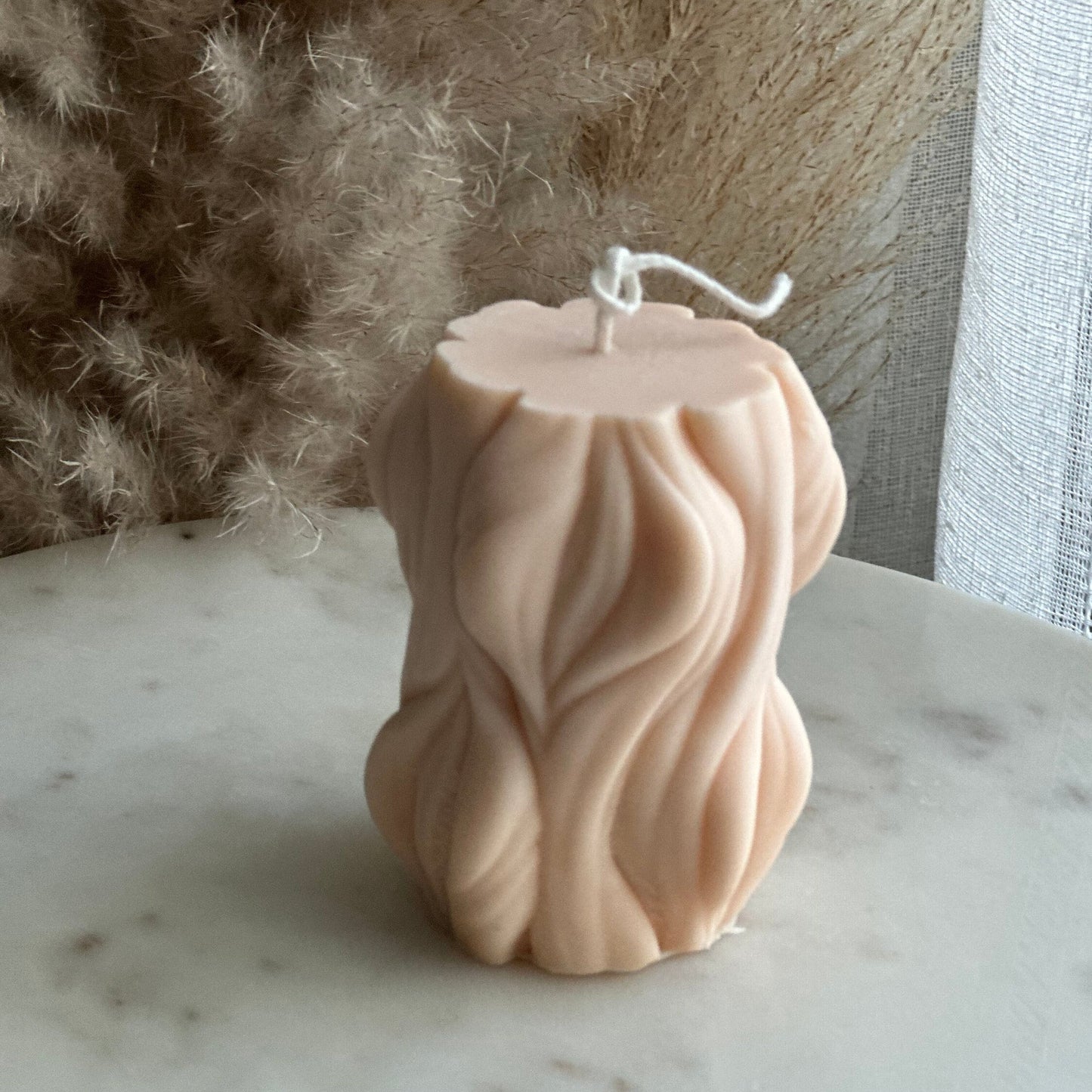 Swirl candle, Soy wax candle, Pillar candle, Birthday gift, Wedding decor, Aroma candle, Handmade candle, wave candle, wedding favors