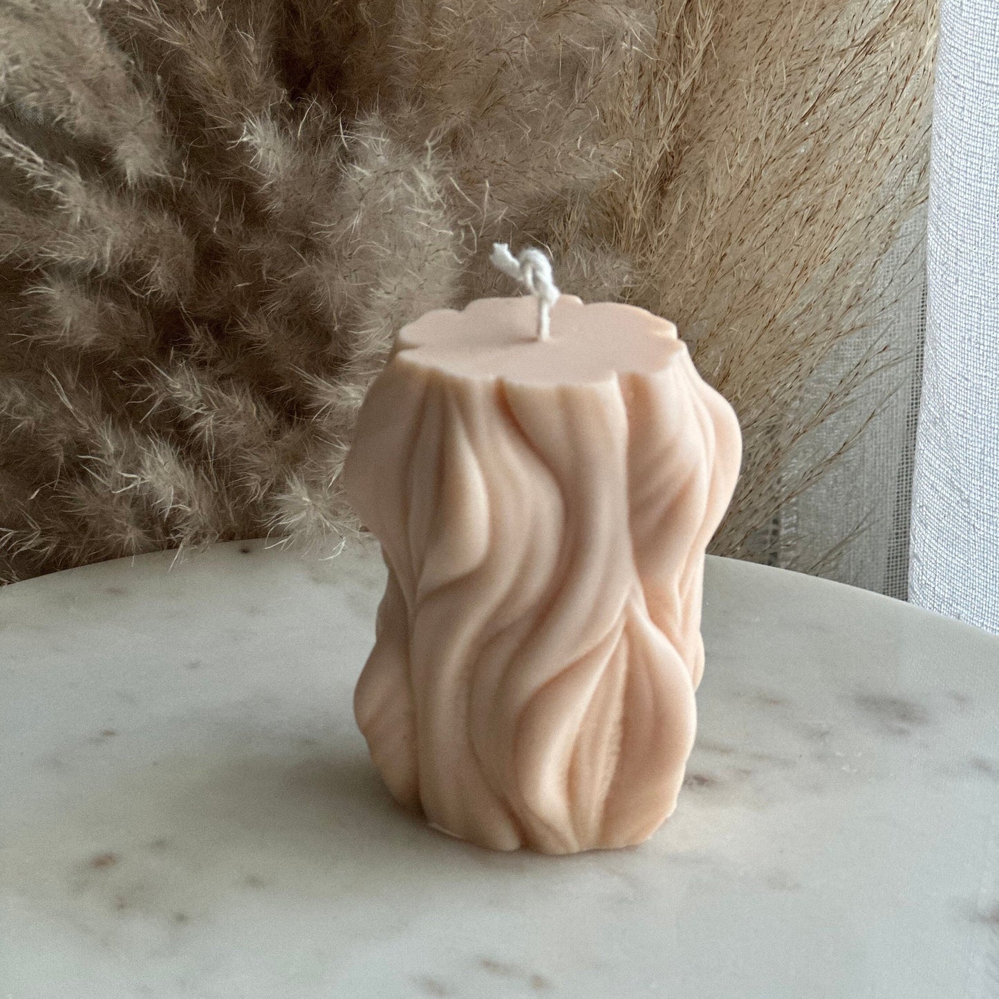 Swirl candle, Soy wax candle, Pillar candle, Birthday gift, Wedding decor, Aroma candle, Handmade candle, wave candle, wedding favors