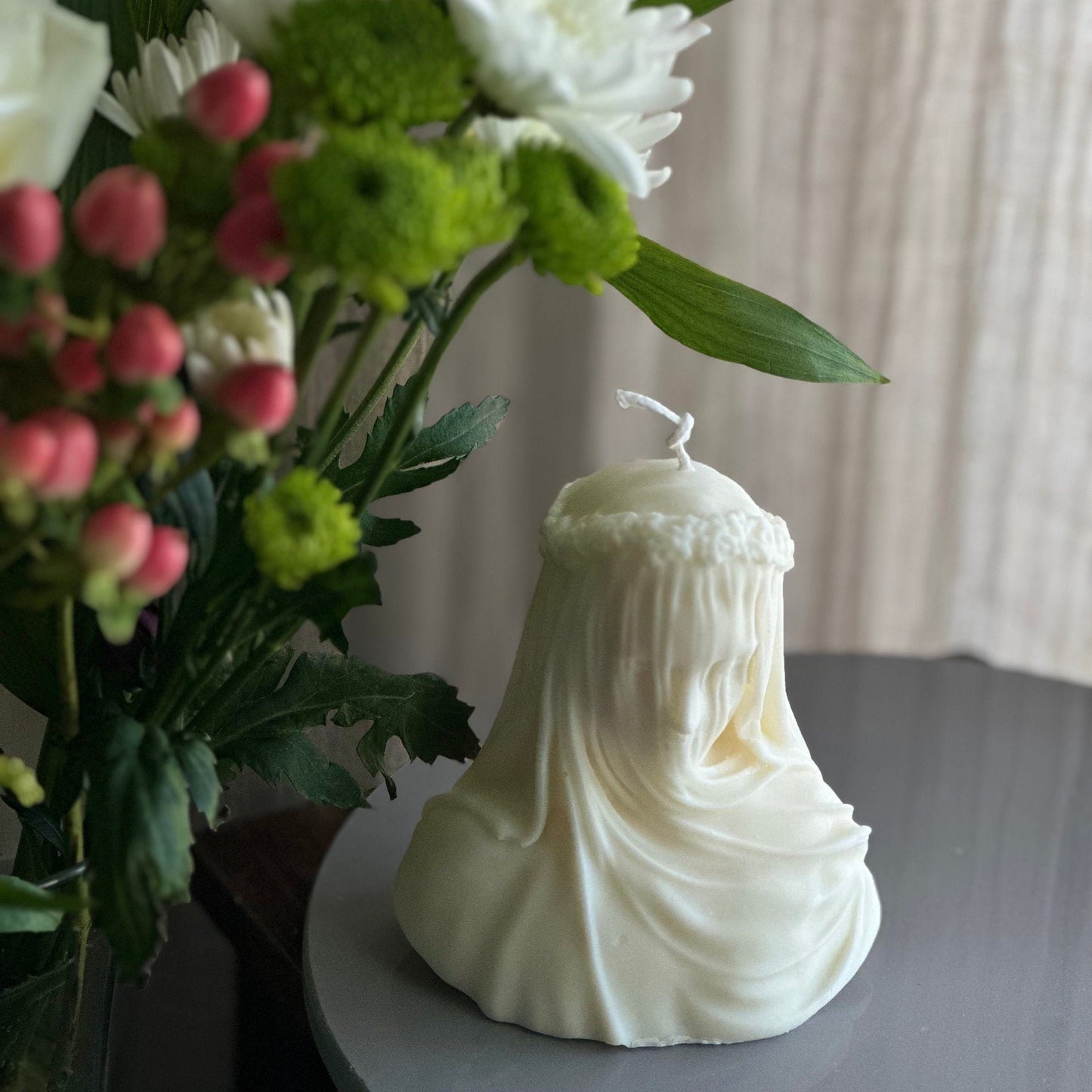 Veiled Lady Candle (1pc), Soy Wax Candle, Sculptural Candle, Birthday gift, Handmade Candle, Goddess candle, Home Decor, Custom Color, Eco