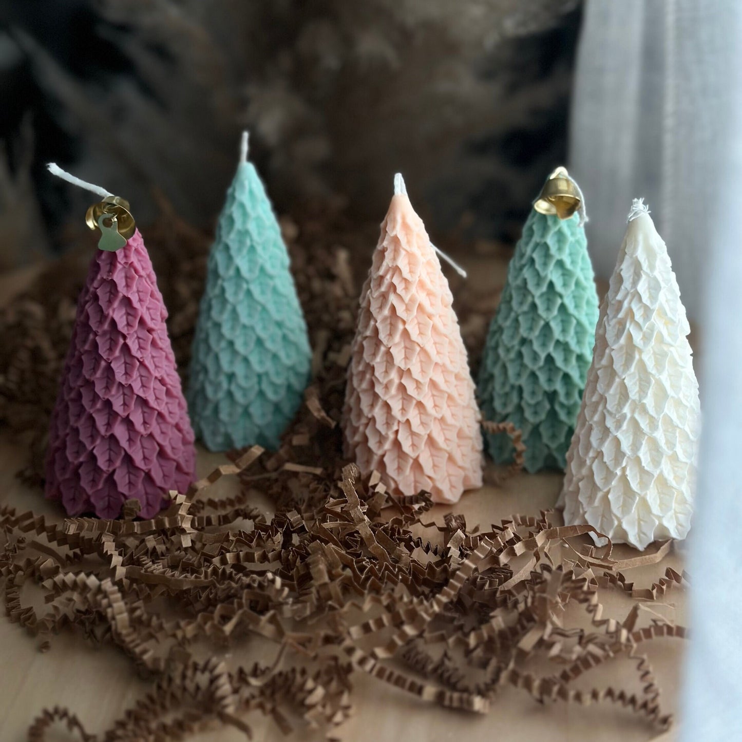 Bulk Christmas tree candles, Soy wax candle, Christmas Gift, Christmas decor, hand-poured candle, Fir tree, pine tree candle, Custom color