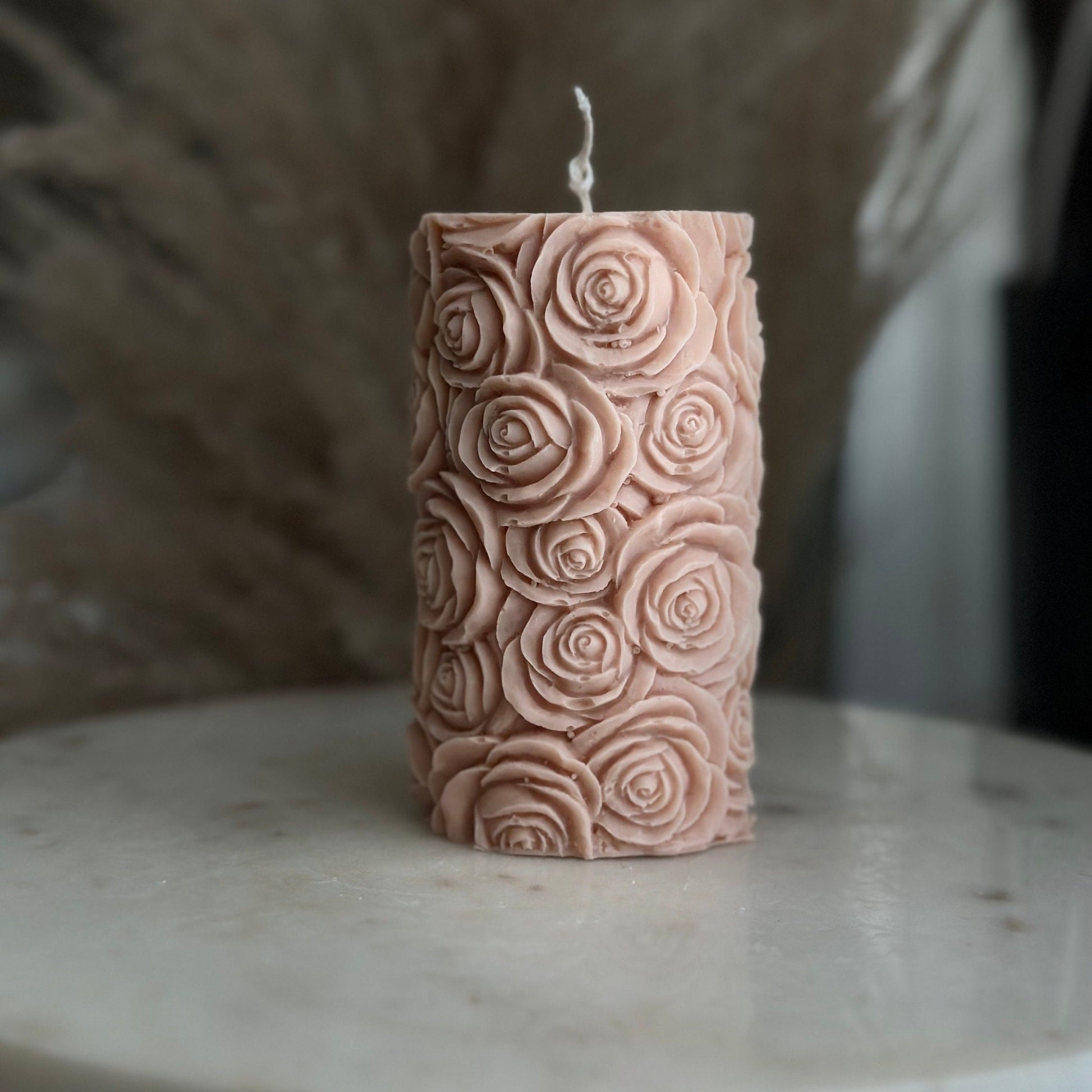 Flower candle(1pc), Soy wax, Pillar Tall candle, Wedding Favors, Birthday gift, Handmade Gift, Rose candle, Handmade candle, Gift Favors