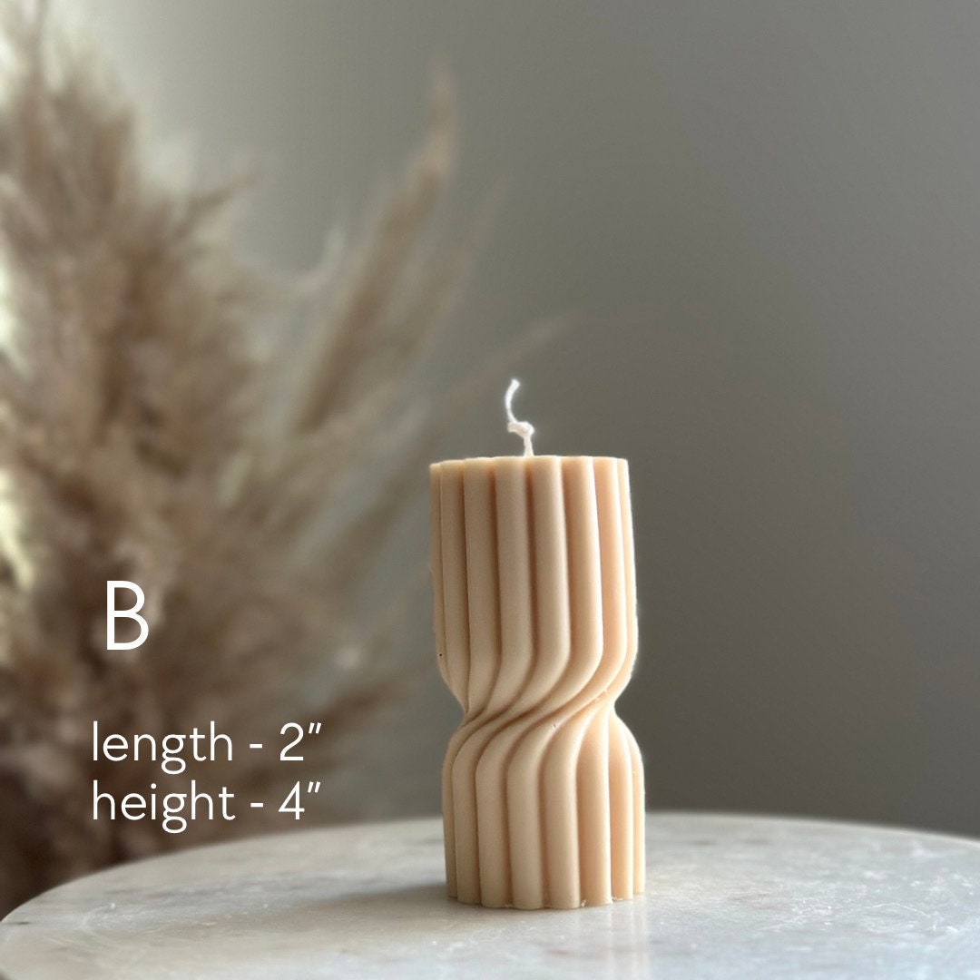 Twisted pillar, Handmade Gift, Birthday Gift, Wedding Favors, Soy Wax candle, Table candle, Handmade Candle, Home Decor, Custom Colors