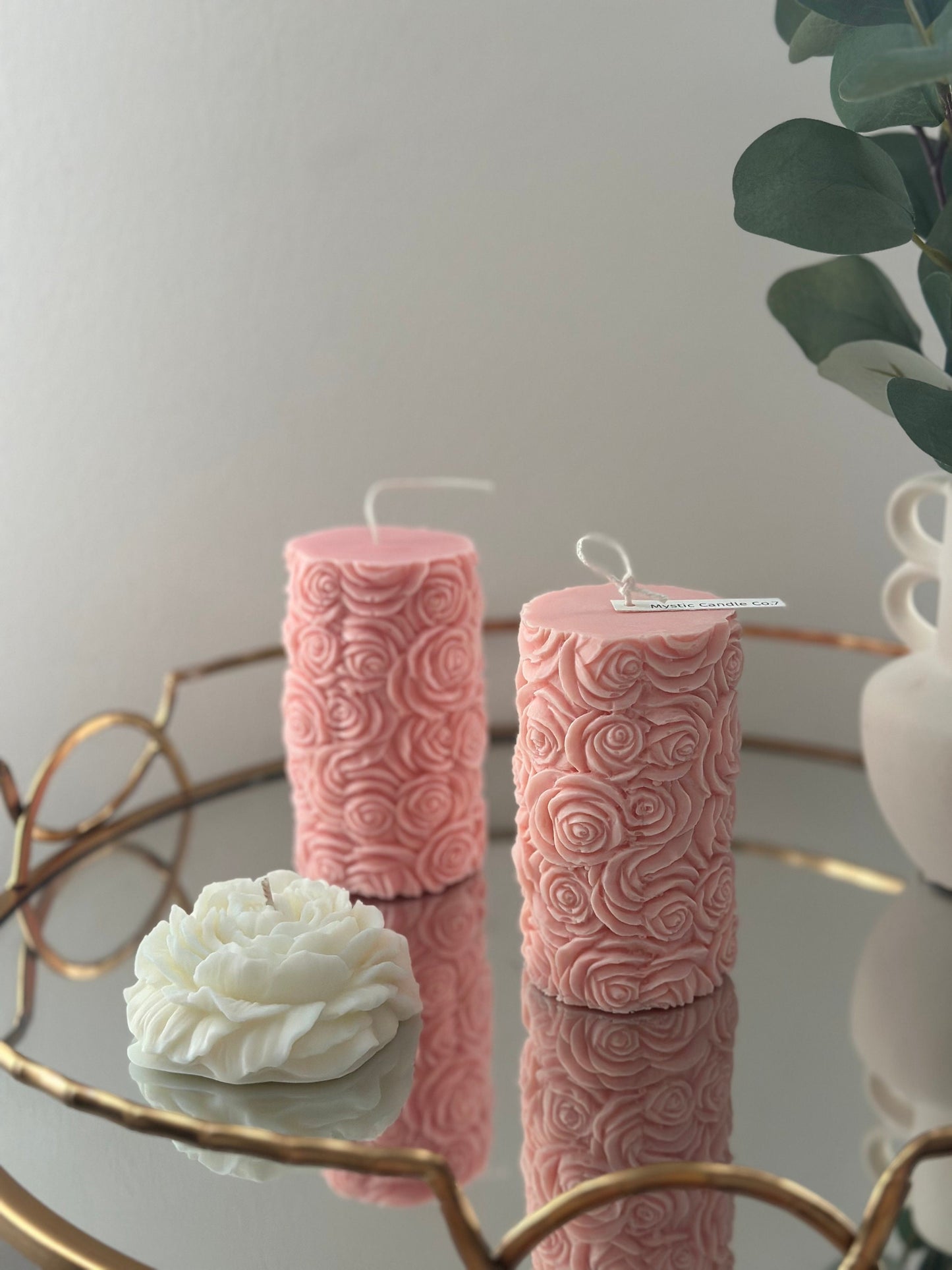 Flower candle(1pc), Soy wax, Pillar Tall candle, Wedding Favors, Birthday gift, Handmade Gift, Rose candle, Handmade candle, Gift Favors