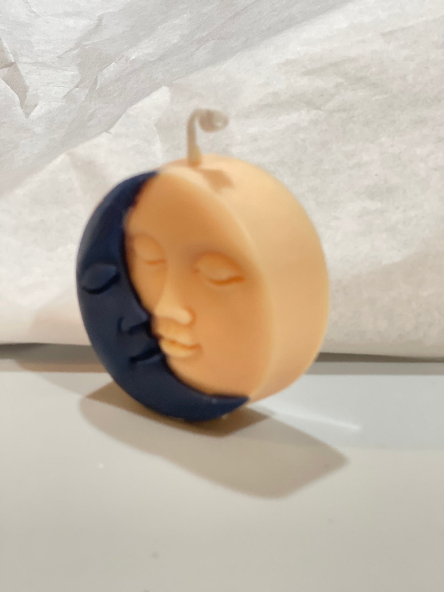 Sun Moon Face Candle, Soy Wax Candle, Two-tone, Birthday Gift, Aesthetic, Minimalistic, Luna Candle, Moon Love Sun