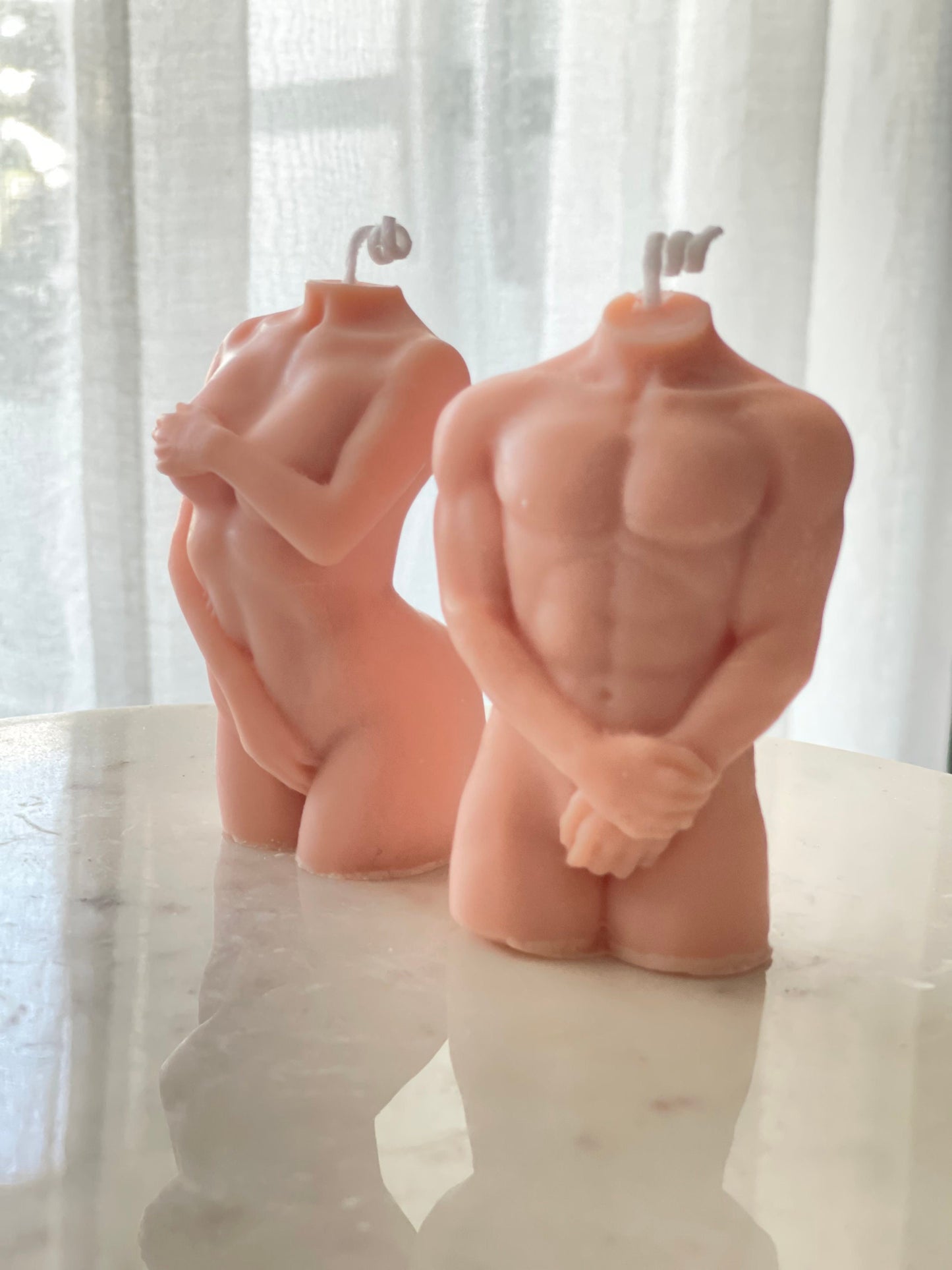 Man Torso, Women Torso Candle, Hand-Poured, Soy Wax, Goddess Candles, Set of 2, Birthday Gift, Aroma Candles, Home Decor