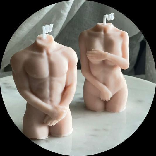Man Torso, Women Torso Candle, Hand-Poured, Soy Wax, Goddess Candles, Set of 2, Birthday Gift, Aroma Candles, Home Decor