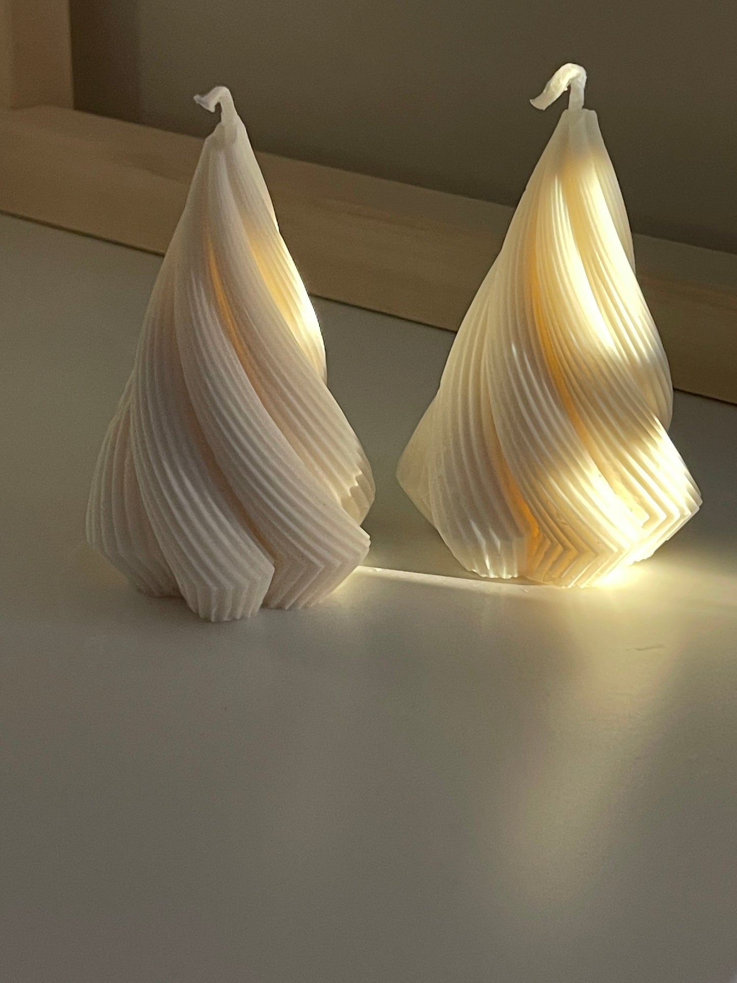 Spiral Cone Candles, Aroma Candles, Set of 2, Tree Shape, Soy Wax Candles, Easter gift, Home Decor, Birthday gift,