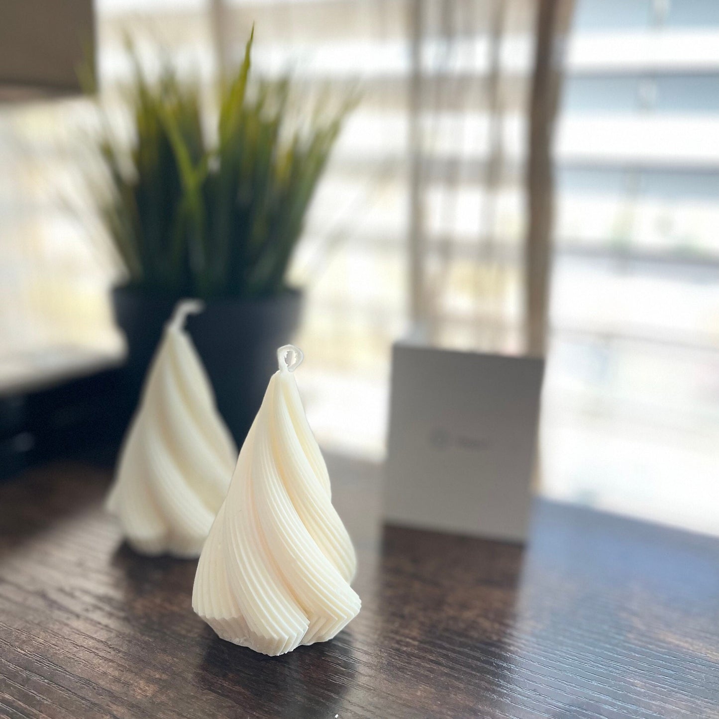 Spiral Cone Candles, Aroma Candles, Set of 2, Tree Shape, Soy Wax Candles, Easter gift, Home Decor, Birthday gift,