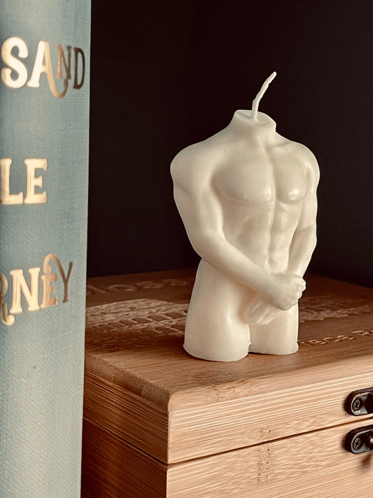 Male Torso candle, soy wax candle, male body candle, Birthday gift, Home decor, Hand-poured, custom color and scent, luxury, healthy