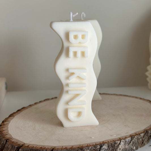 Be Kind candle, Waved Letters candle, Birthday gift, Home Decor, Unique candles, Luxury candle, Valentine’s, Handpoured candles