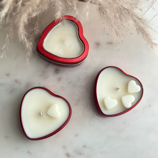 Heart shaped candle(1pc), Tins Valentine’s candle gift, Birthday gift, Wrdding decor, Soy Wax candle, Luxury candles, Anniversary, Love