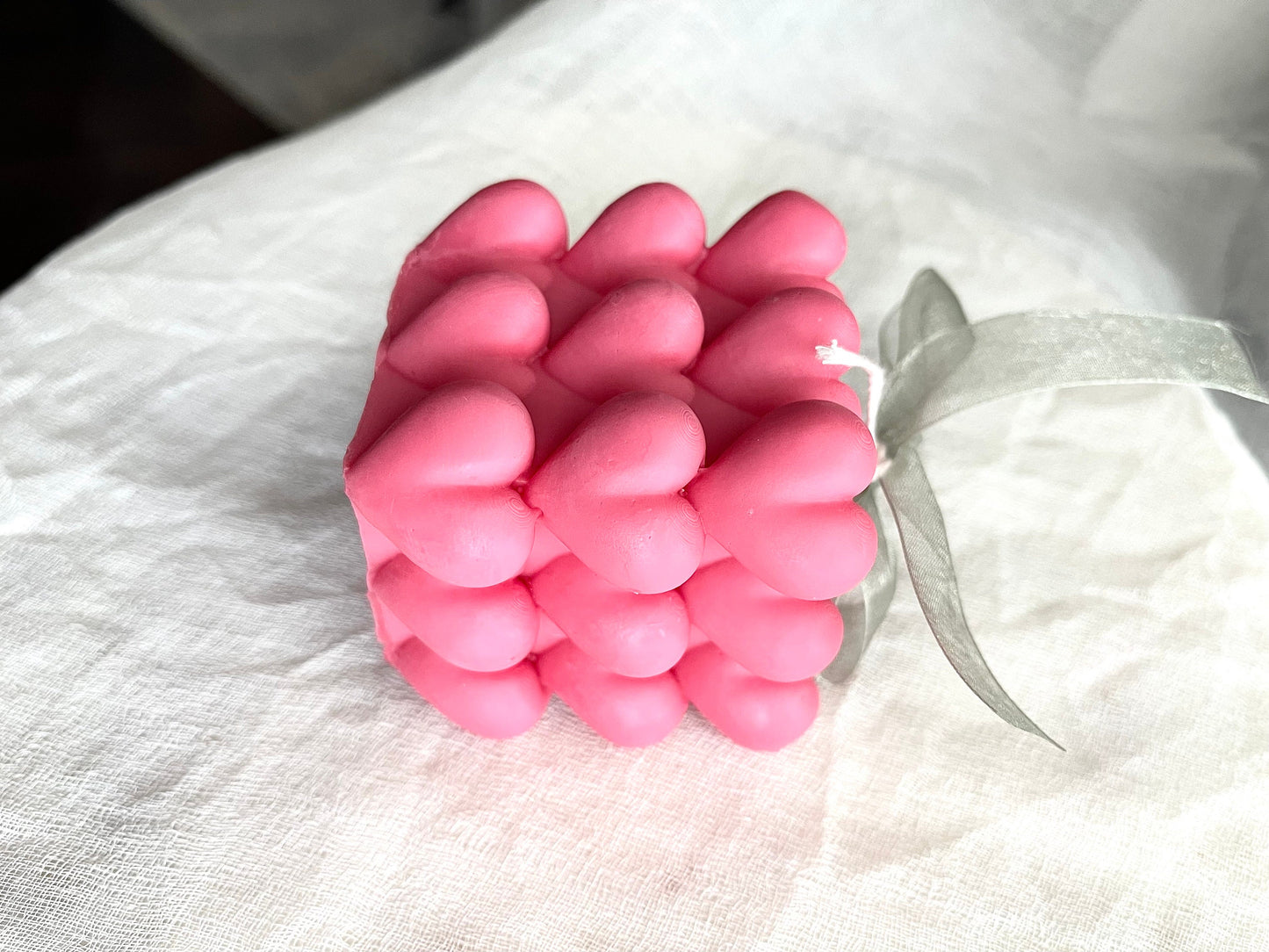 Heart cube candle, Soy wax candle, Hand-poured, St. Valentines Day Gift, Birthday Gift, 3D Heart candle, Aesthetic decor, Aroma candles