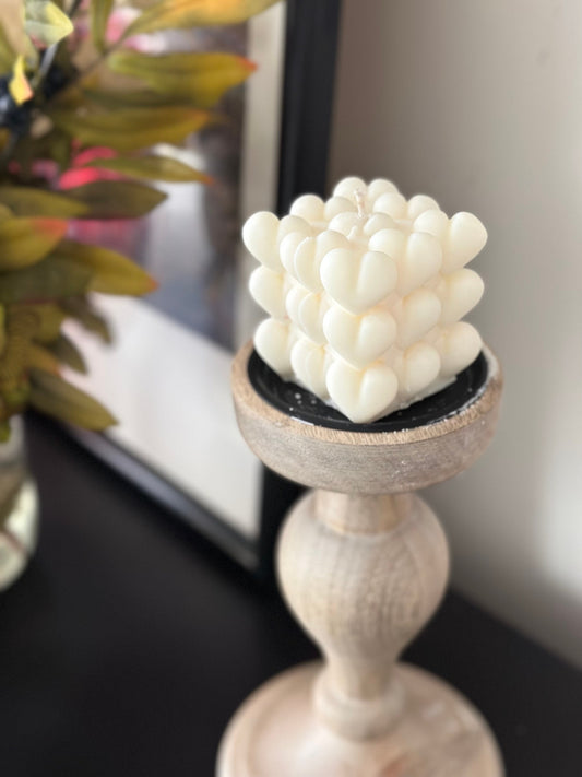 Heart cube candle, Soy wax candle, Hand-poured, St. Valentines Day Gift, Birthday Gift, 3D Heart candle, Aesthetic decor, Aroma candles