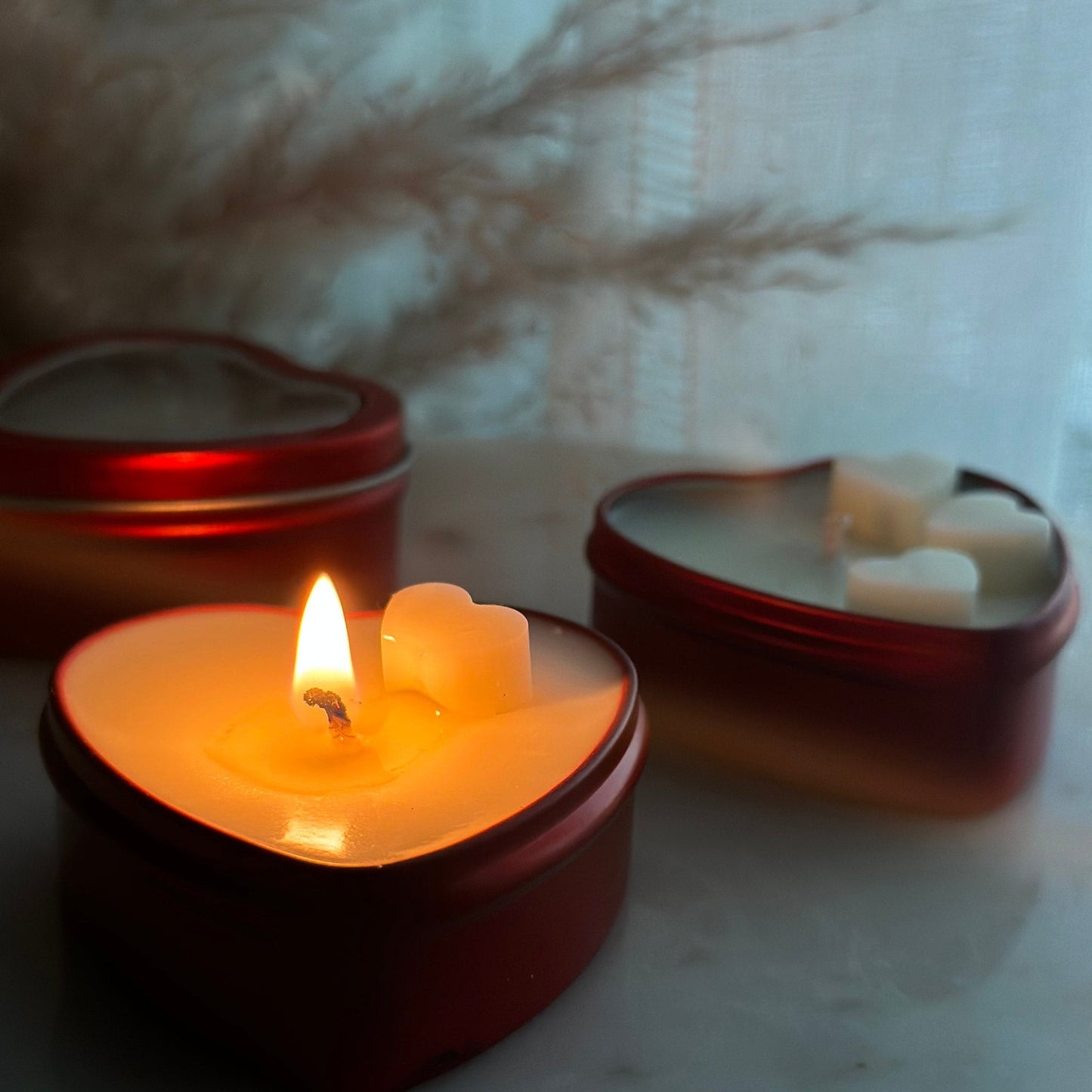 Heart shaped candle(1pc), Tins Valentine’s candle gift, Birthday gift, Wrdding decor, Soy Wax candle, Luxury candles, Anniversary, Love