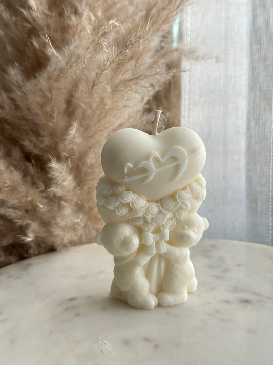 Teddy Bear candle,Hug, Roses, Birthday gift, Valentine's Gift, Wedding, Engagement, Soy Wax Candle, Aroma candle, Aesthetic, Gift for her