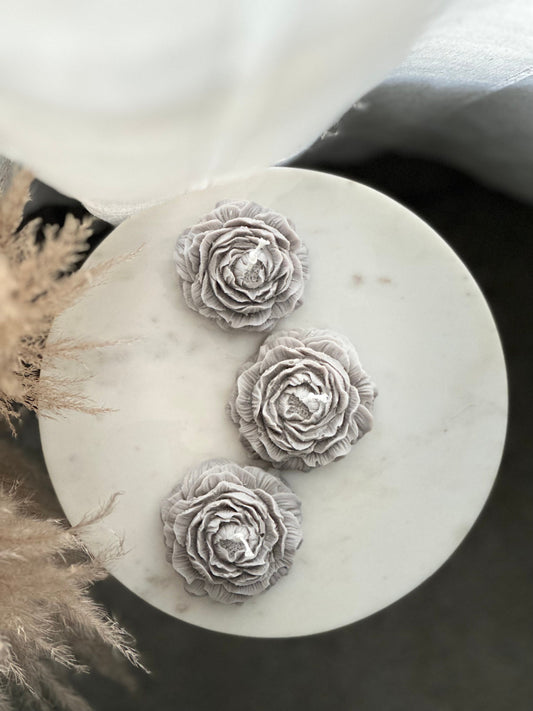 Set of 3, Flower shaped candles, Soy Wax Candle, Peony candle, Easter gift, Birthday Gift, Wedding decor, home decor, Aroma candle,