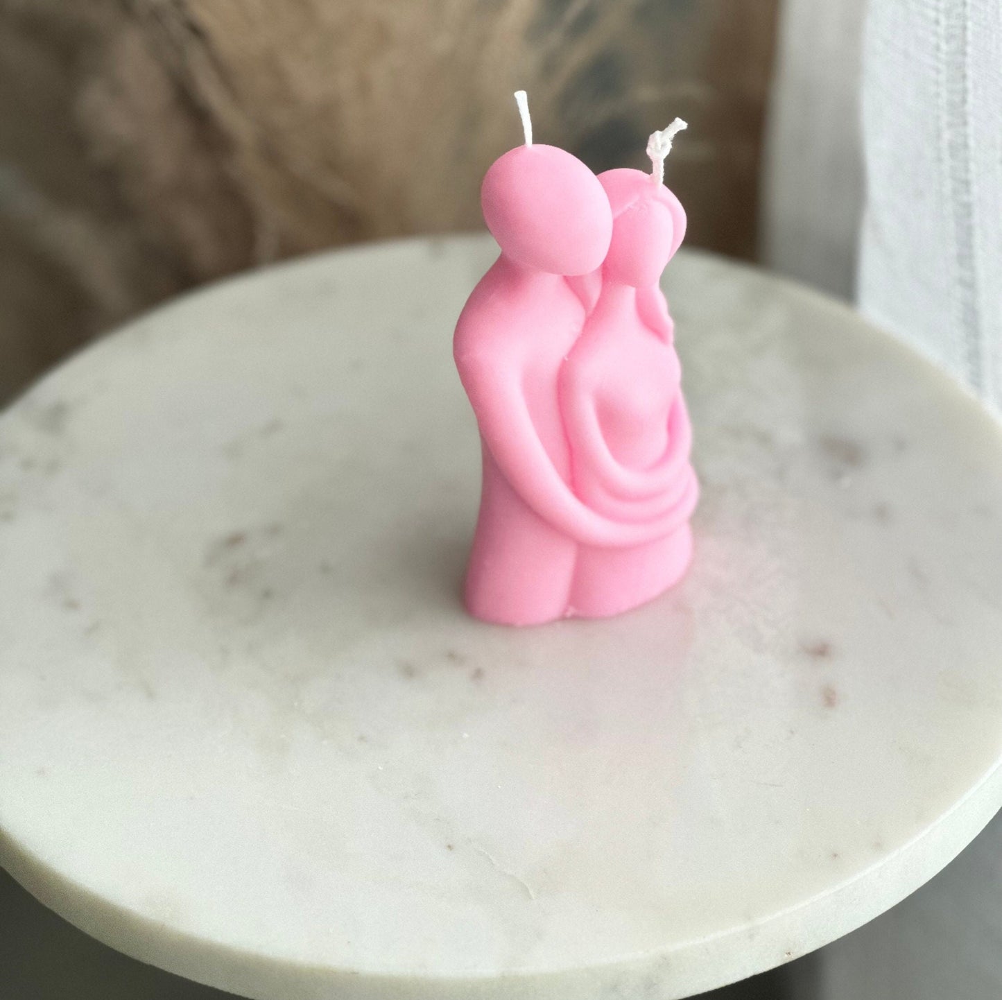 Hugging couple candle, Sculptured candles, pillar candles, aroma candles, wedding Decor, birthday Gift, anniversary gift, hand-poured candle