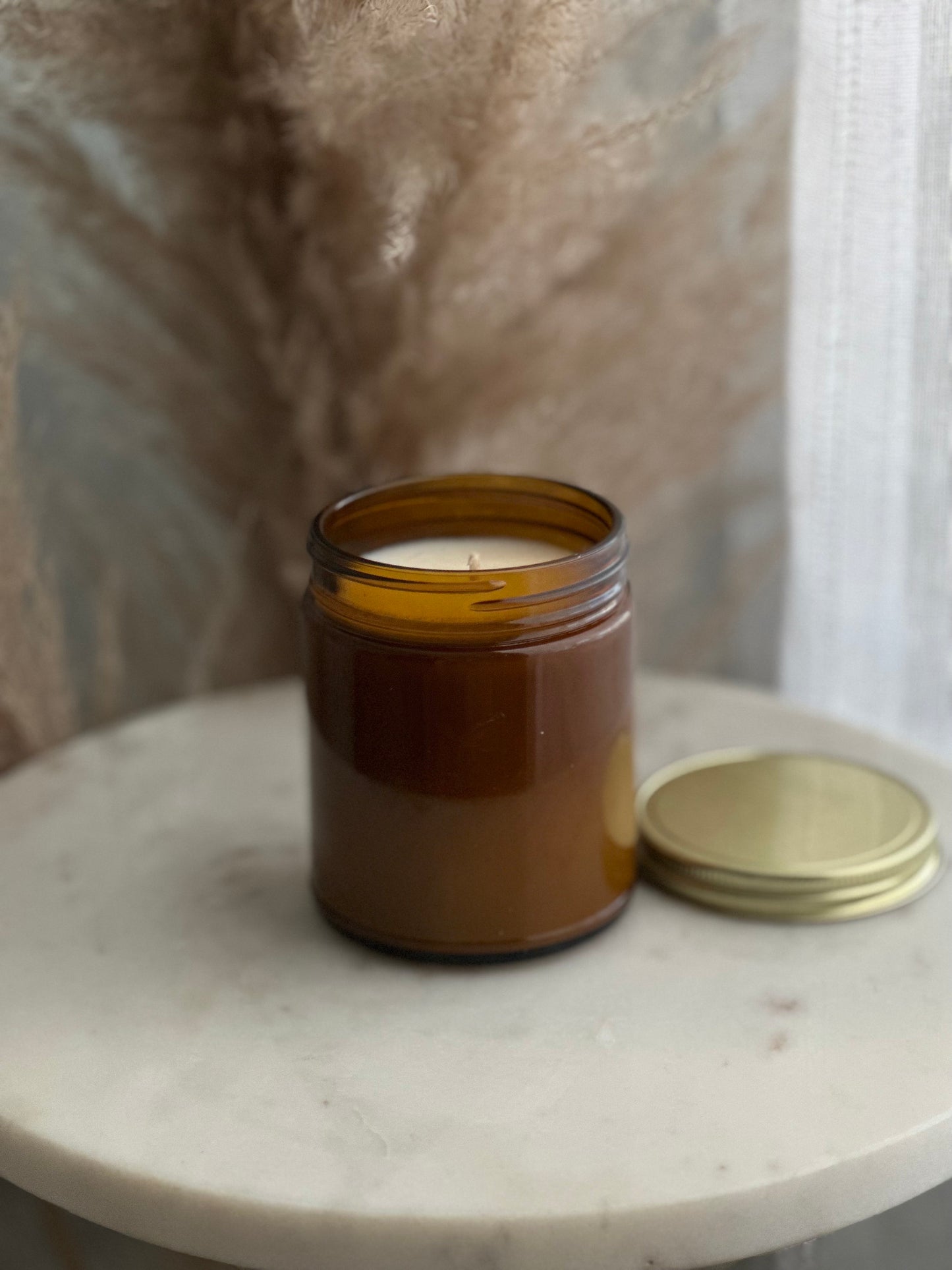 Amber glass container (9oz) candle, Christmas gift,  Christmas candle, Aromatherapy candle, Handmade Gift, Birthday Gift, Relaxation candle