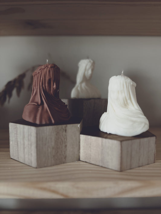 Veiled Lady, Hand-poured candles, Soy Wax Candle, Home Decor, Birthday Gift, Sculpture candles, Aroma candles, Halloween candles, Female bus
