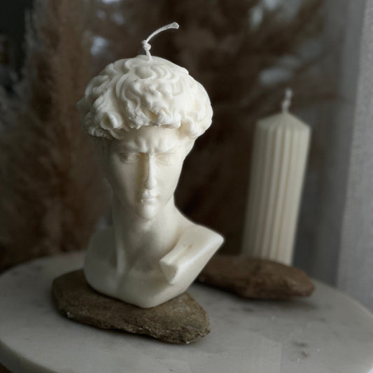 David Bust Candle (1pc), Large Head of David Bust, Soy Wax Candle, Sculptural Candle, Birthday gift, Handmade, Goddess candles, Home Decor