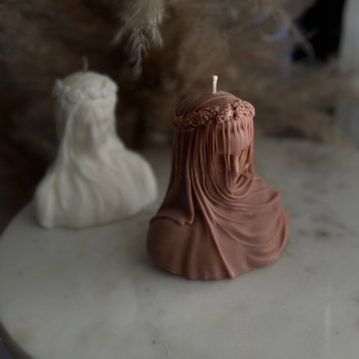 Veiled Lady, Hand-poured candles, Soy Wax Candle, Home Decor, Birthday Gift, Sculpture candles, Aroma candles, Halloween candles, Female bus