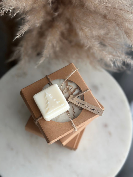 Wax melts, hand-poured wax melts, Christmas gift, aroma candles, aromatherapy, white, Christmas tree wax tart, Christmas Stocking