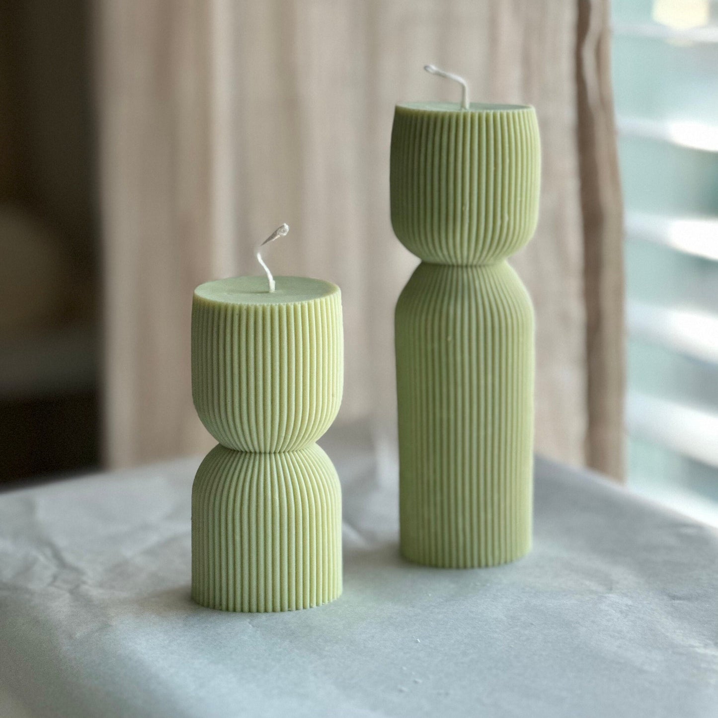 Ribbed Pillar Candle, Tall candles, Birthday Gift, Wedding decor, Soy Wax candles, Christmas gift, Hand-poured Candles, custom colors